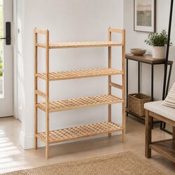 Shoe Rack Dimensions: 69 x 26 x 81 cm, Walnut Wood