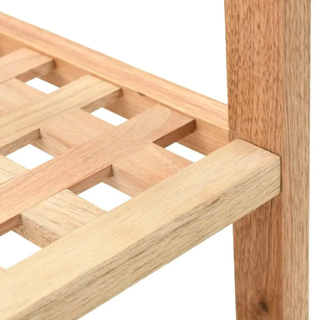 Shoe Rack 4 Shelves Walnut Wood Storage Organiser Latticed Platform Home Bedroom