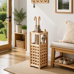 Umbrella Stand with Latticed Design, 18x18x50 cm, Beige