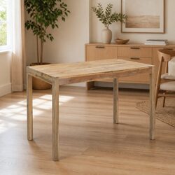 Dining Table 120x70x75cm Brown Solid Acacia Wood Kitchen Room Furniture