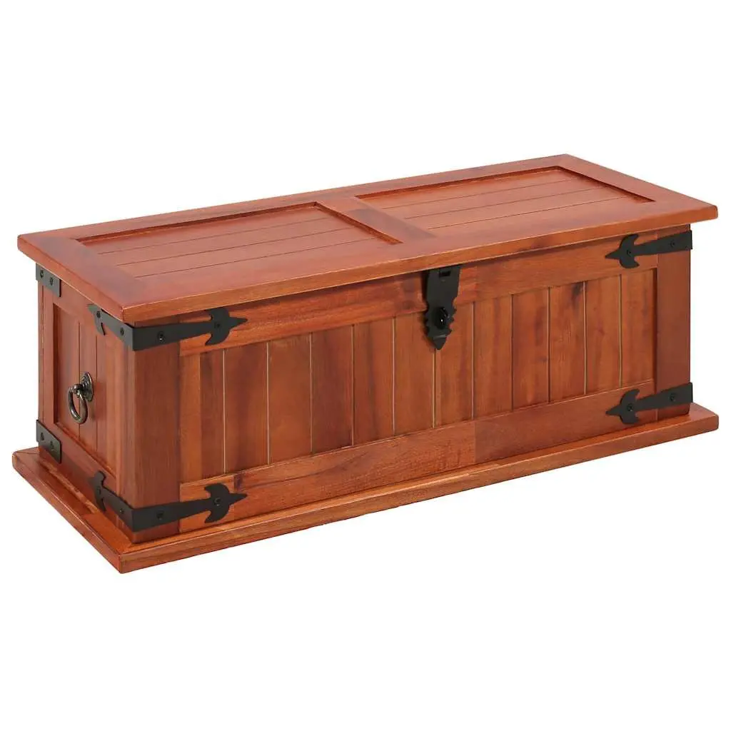 60x25x22cm Handmade Storage Chest in Brown Acacia