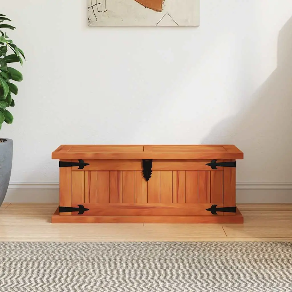 60x25x22cm Handmade Storage Chest in Brown Acacia