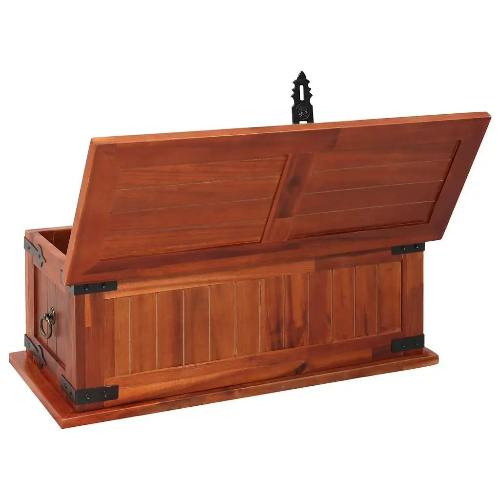 60x25x22cm Handmade Storage Chest in Brown Acacia