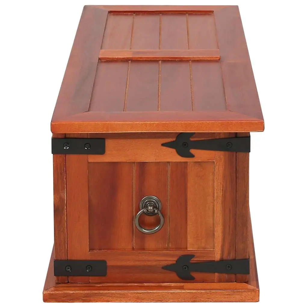 60x25x22cm Handmade Storage Chest in Brown Acacia