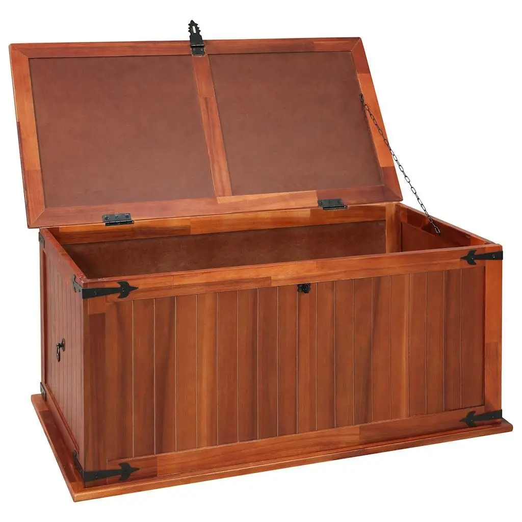Storage Chest Solid Acacia Wood Brown 79x34x32cm Bedroom Living Room Furniture