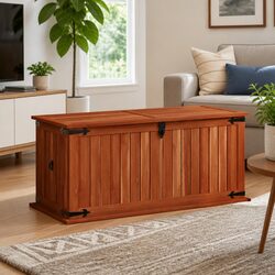 Storage Chest Solid Acacia Wood Brown Bedroom Living Room Furniture Box