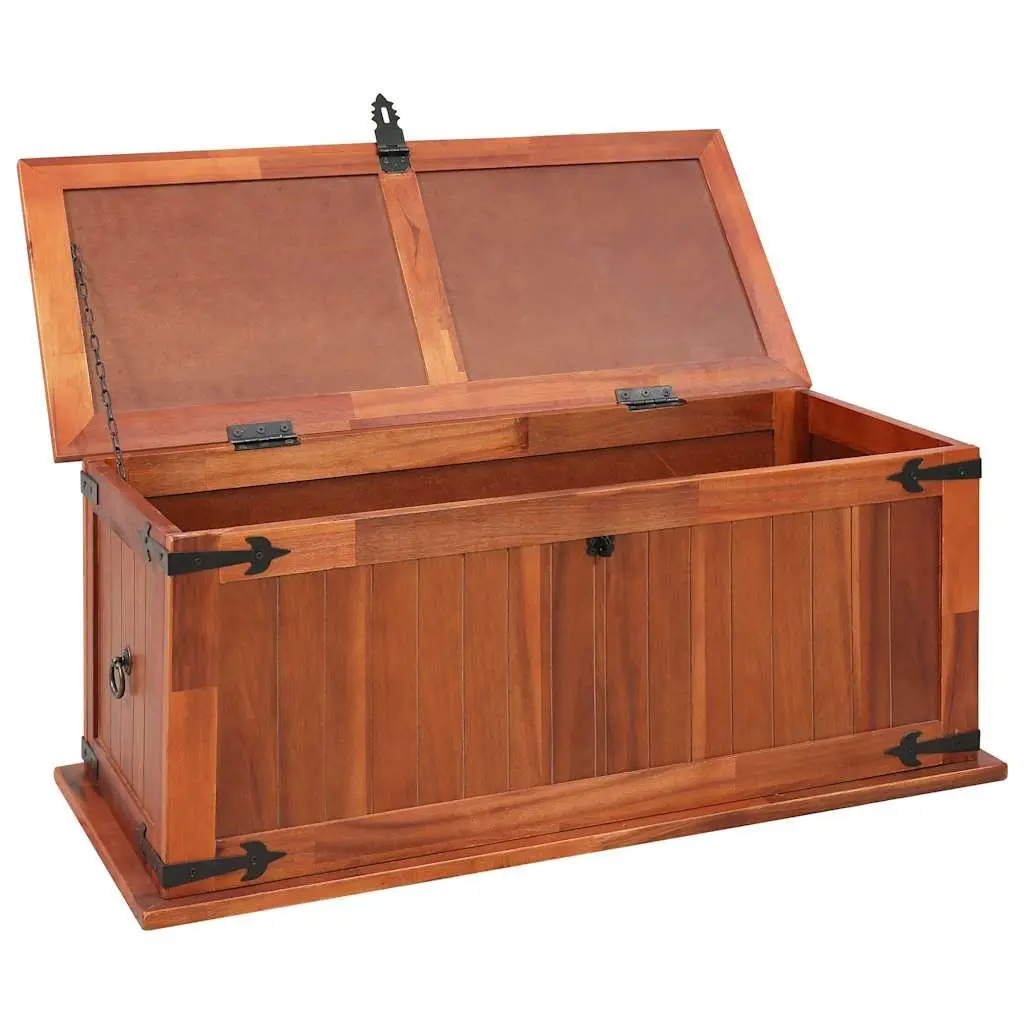Storage Chest Solid Acacia Wood Brown Bedroom Living Room Furniture Box