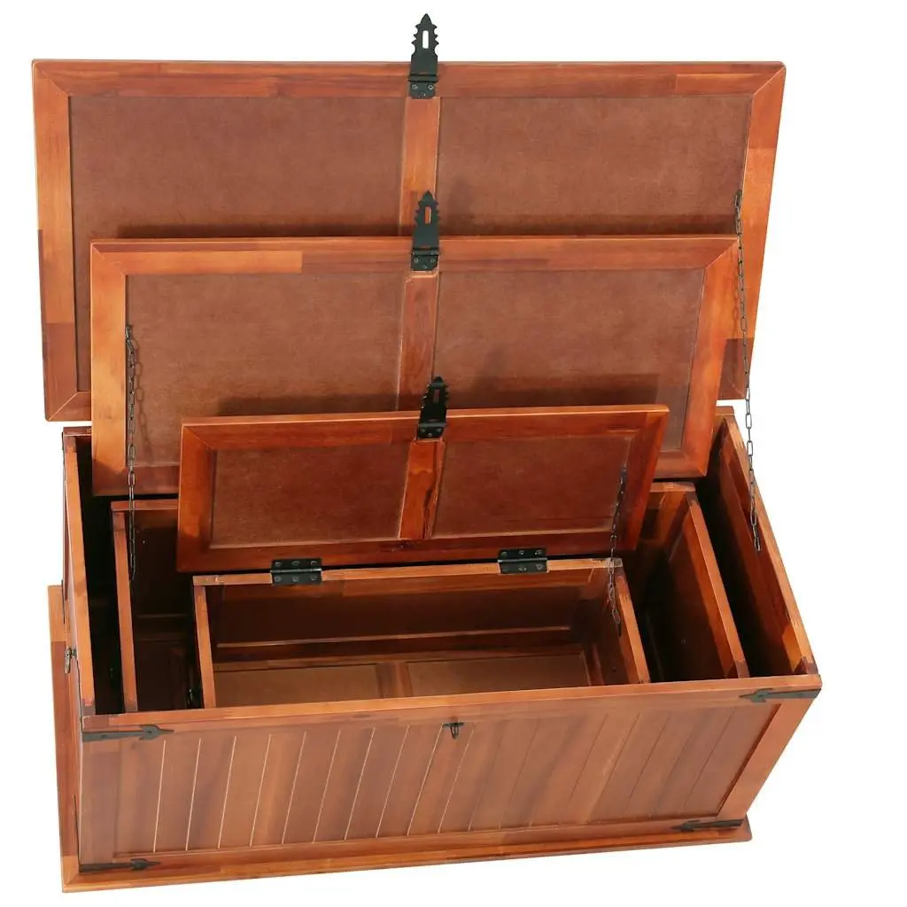 3 Solid Acacia Wood Storage Chests