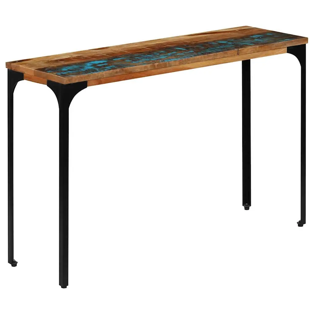 Console Table Living Room 120x35x76cm Solid Reclaimed Wood with Power-Coated Steel Frame