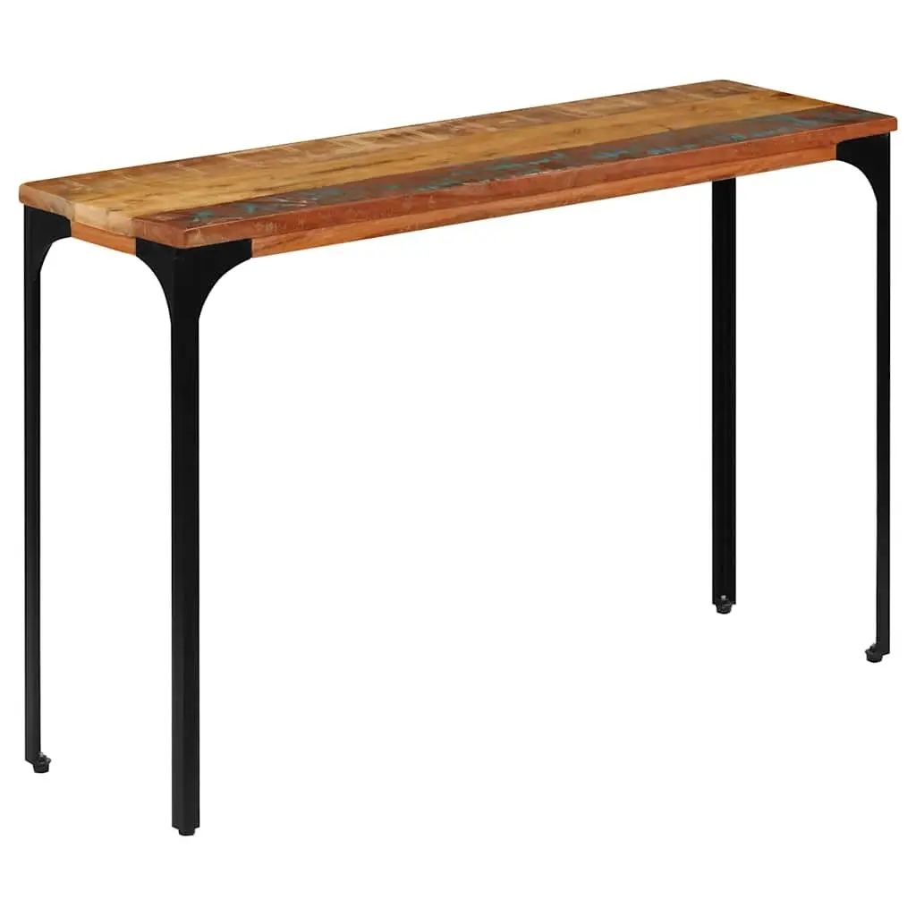 Console Table Living Room 120x35x76cm Solid Reclaimed Wood with Power-Coated Steel Frame