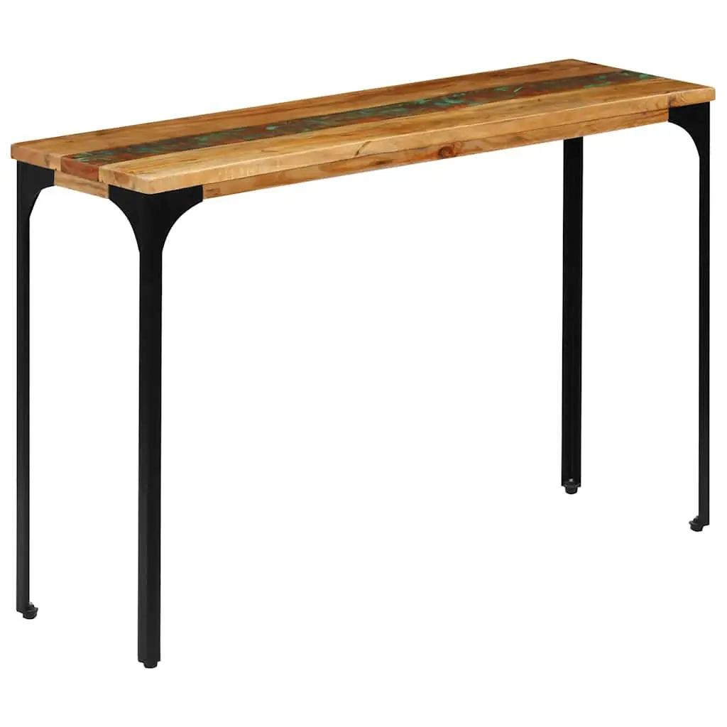 Console Table Living Room 120x35x76cm Solid Reclaimed Wood with Power-Coated Steel Frame