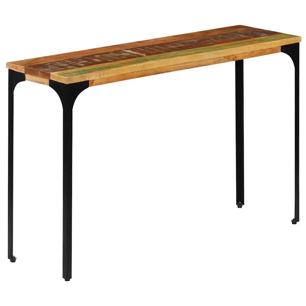 Console Table Living Room 120x35x76cm Solid Reclaimed Wood with Power-Coated Steel Frame