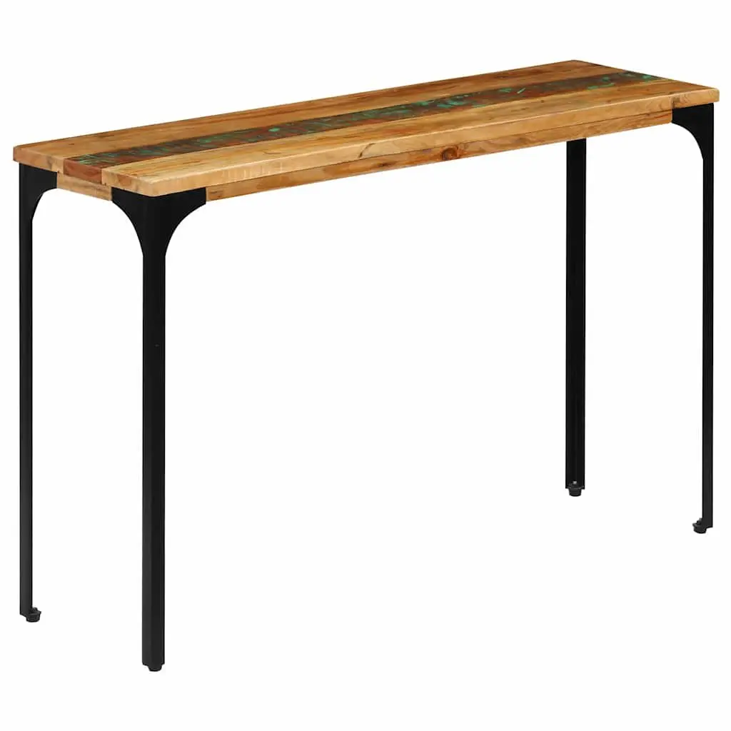 Console Table Living Room 120x35x76cm Solid Reclaimed Wood with Power-Coated Steel Frame