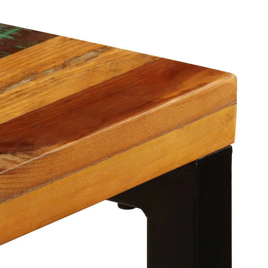 Dining Table 115x55x76 cm Solid Reclaimed Wood Steel Frame Kitchen Room