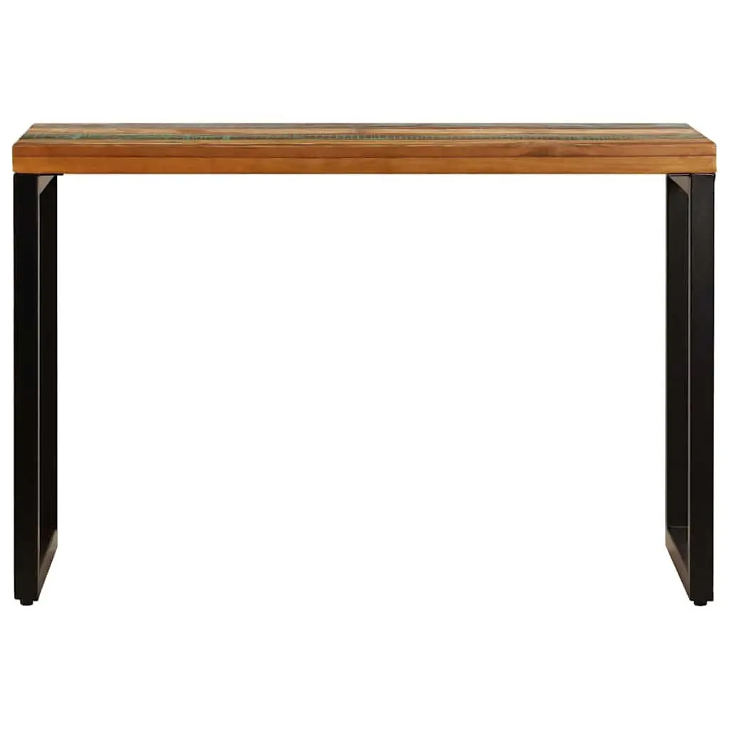 Dining Table 115x55x76 cm Solid Reclaimed Wood Steel Frame Kitchen Room