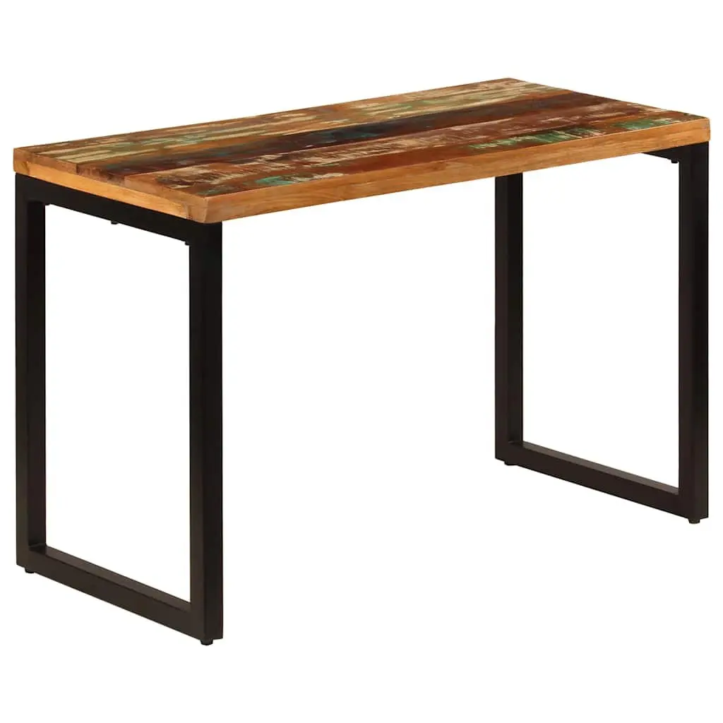 Dining Table 115x55x76 cm Solid Reclaimed Wood Steel Frame Kitchen Room