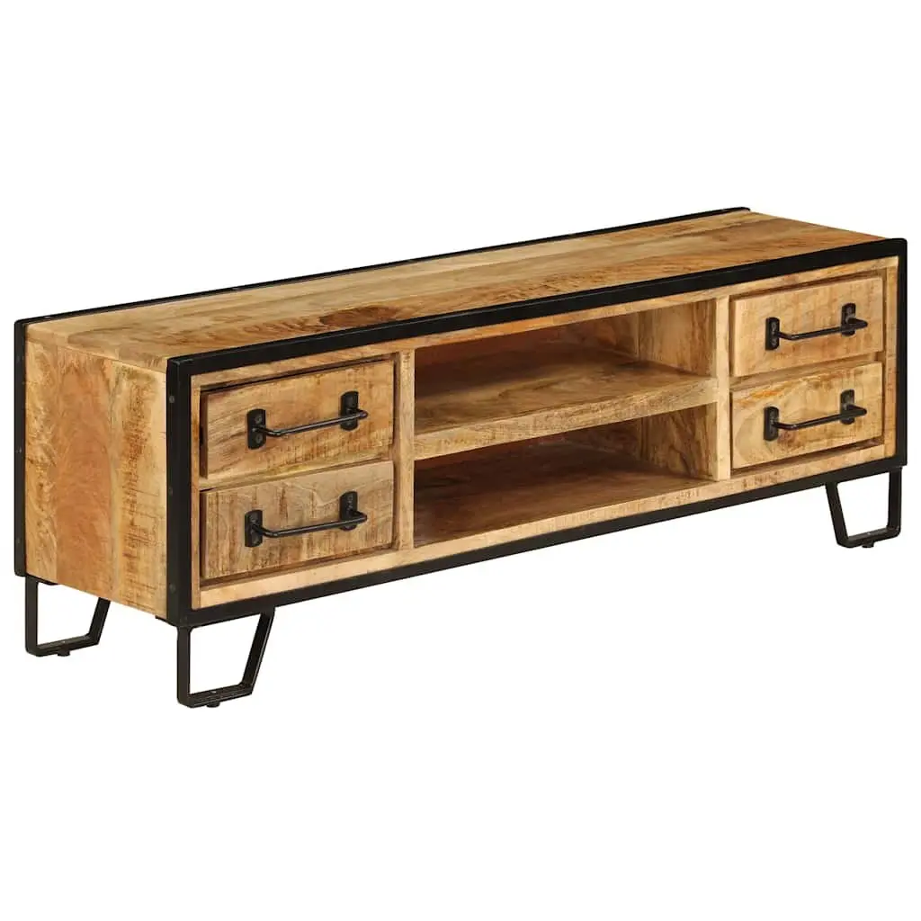 TV Cabinet with Drawers 120x30x40cm Brown Solid Mango Wood Living Room Storage