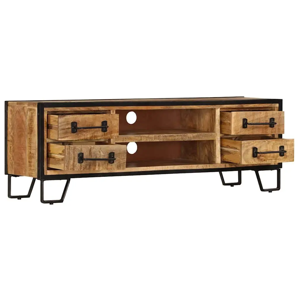 TV Cabinet with Drawers 120x30x40cm Brown Solid Mango Wood Living Room Storage