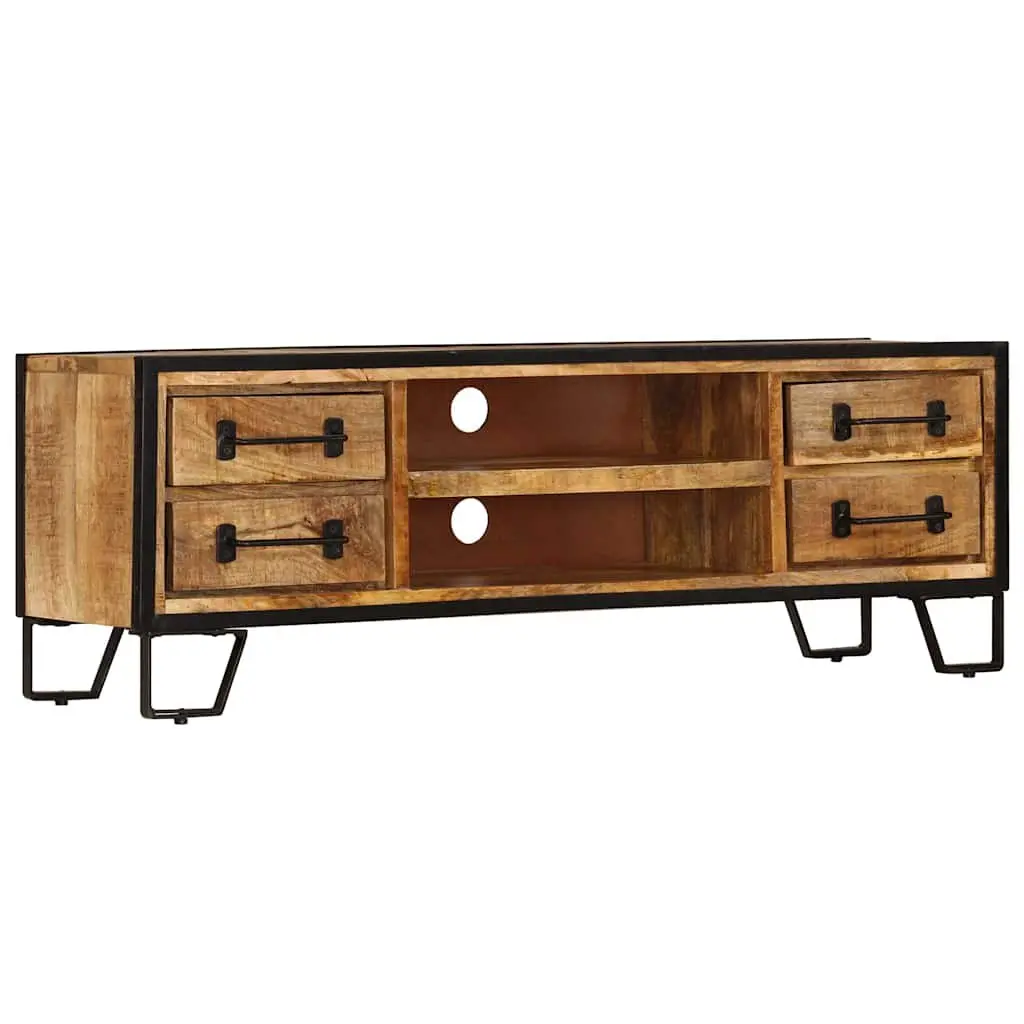 TV Cabinet with Drawers 120x30x40cm Brown Solid Mango Wood Living Room Storage