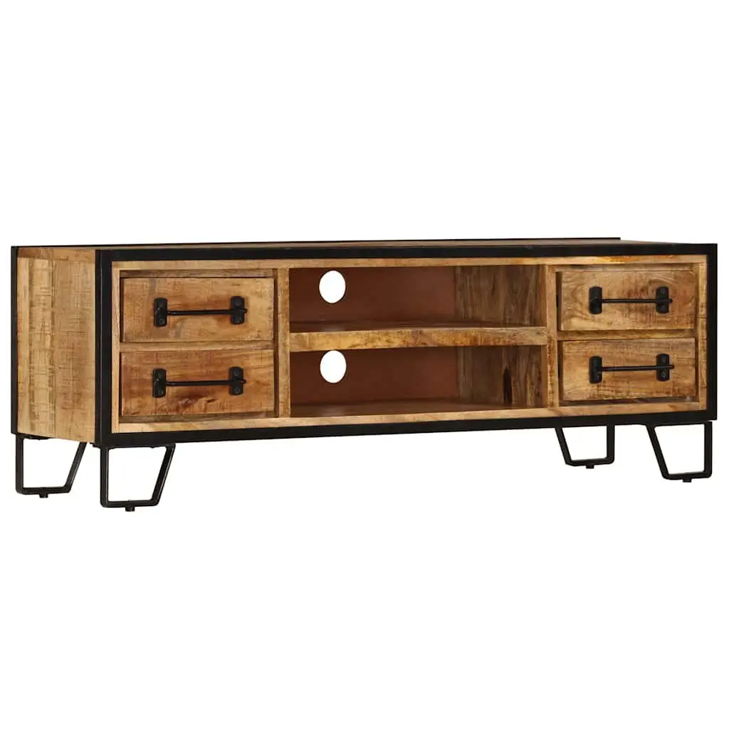 TV Cabinet with Drawers 120x30x40cm Brown Solid Mango Wood Living Room Storage