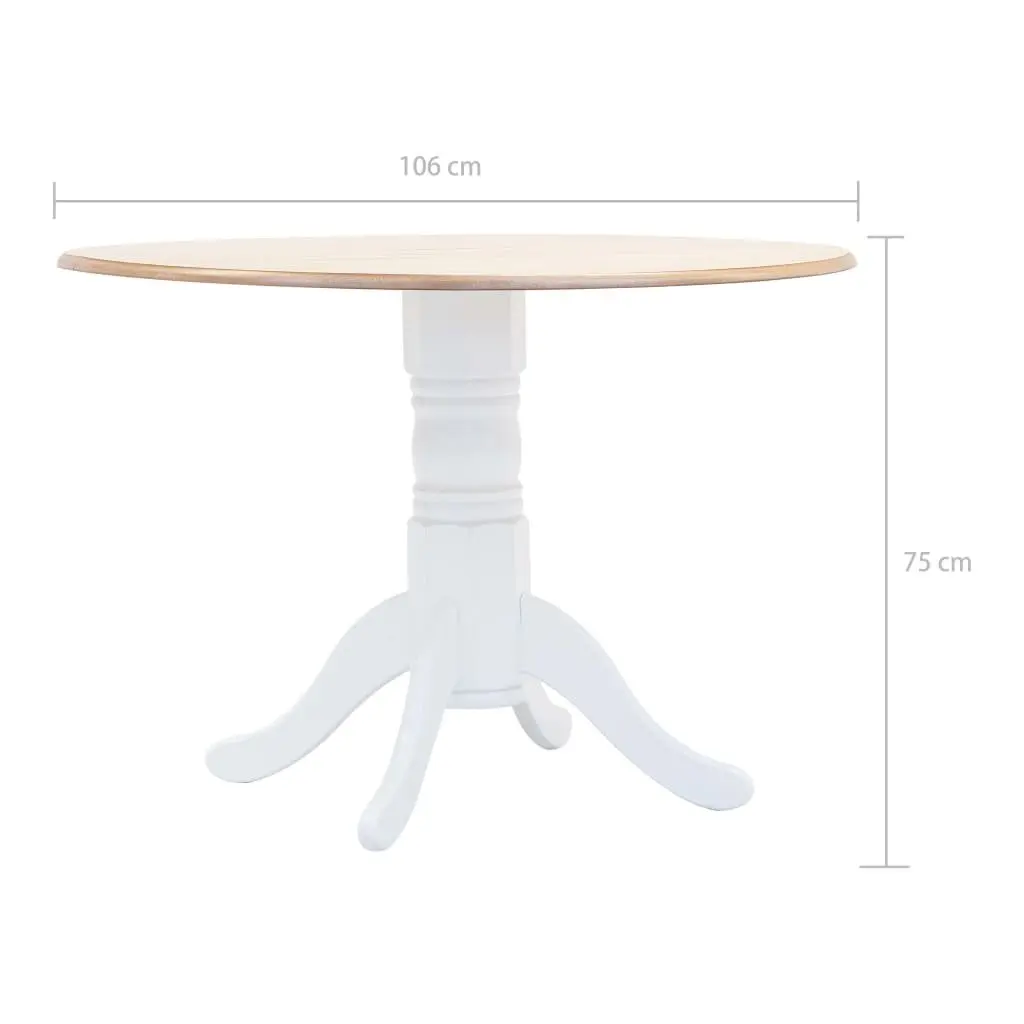 106cm White Brown Dining Table