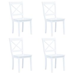 Dining Chairs Set of 4: White Ergonomic Wooden Design