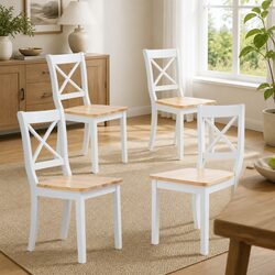 Specifications for Set of 4 White Wooden Chairs