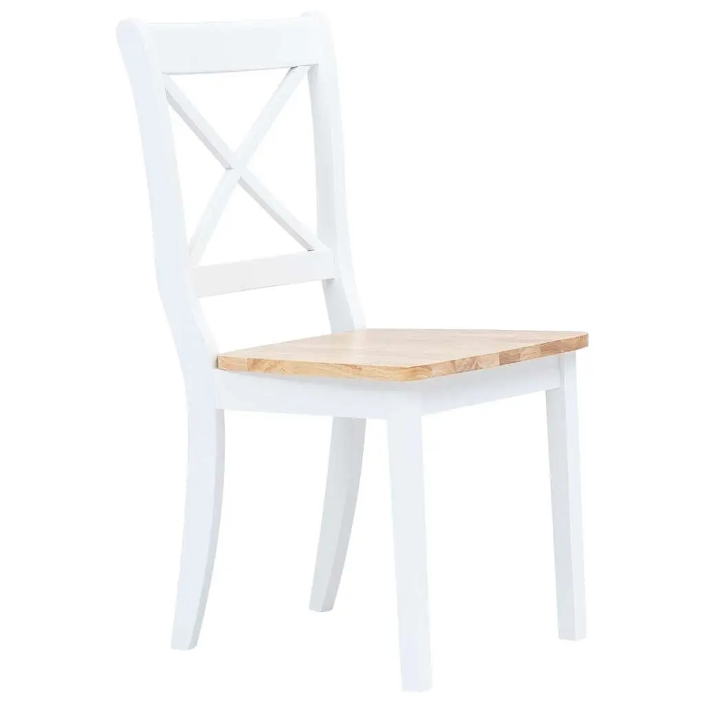 Set of 4 White Wooden Chairs