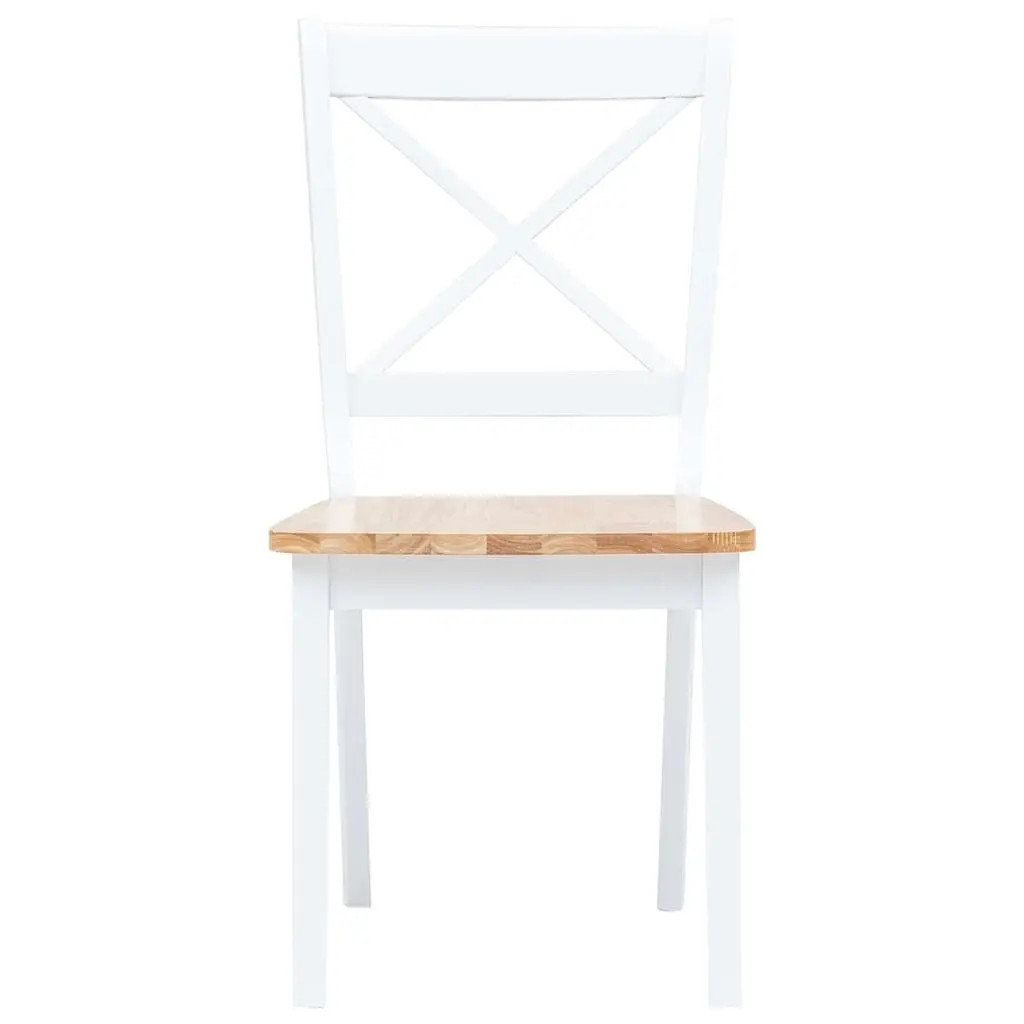 Set of 4 White Wooden Chairs