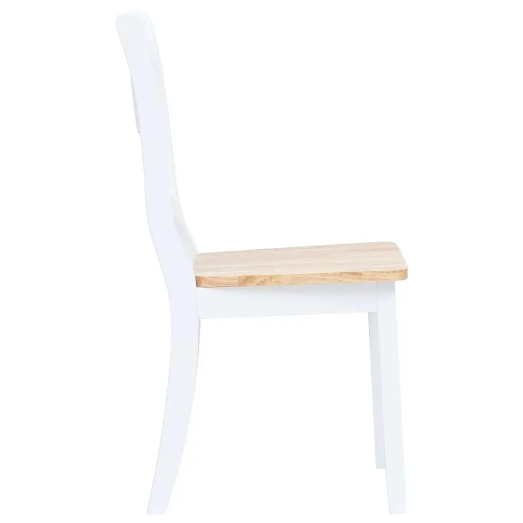 Set of 4 White Wooden Chairs