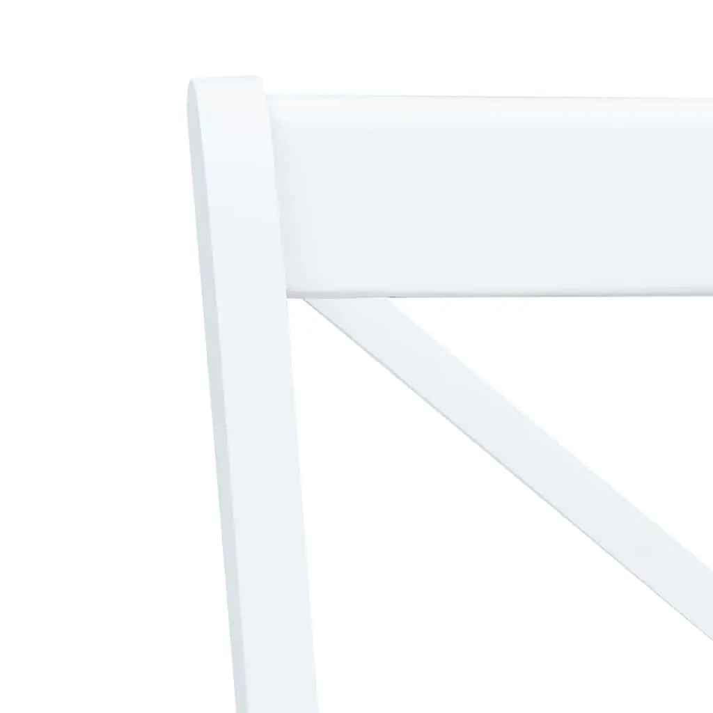 Set of 4 White Wooden Chairs
