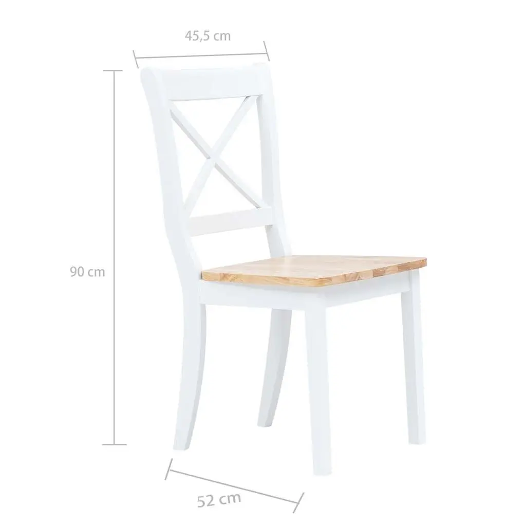 Set of 4 White Wooden Chairs