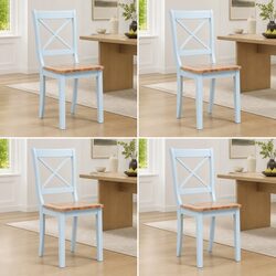 4 Wooden Dining Chairs in Grey - Solid Construction