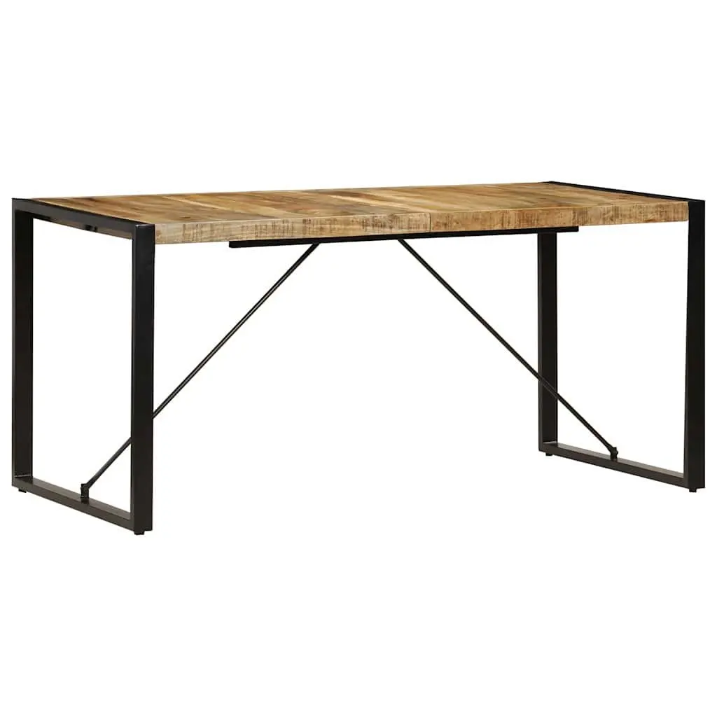 Dining Table Kitchen 160x80x75cm Solid Mango Wood Industrial Brown