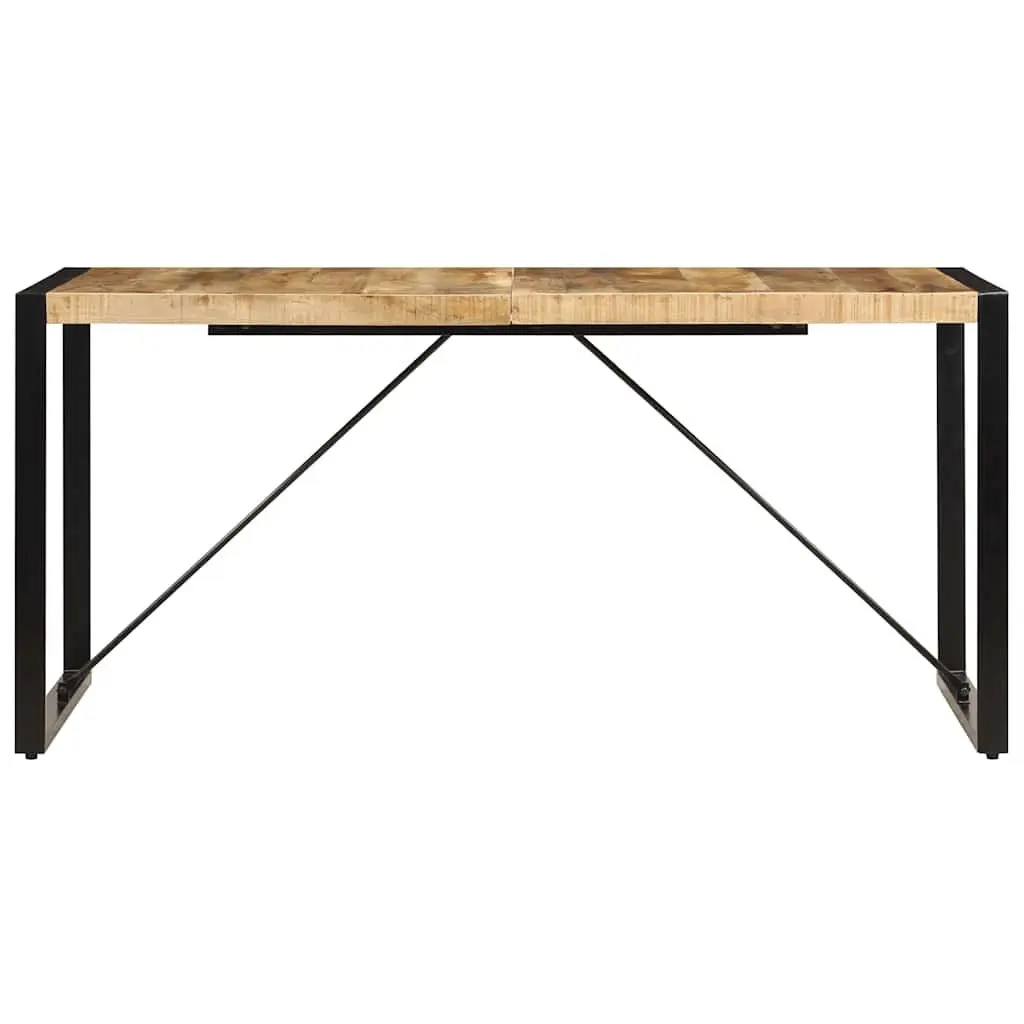 Dining Table Kitchen 160x80x75cm Solid Mango Wood Industrial Brown