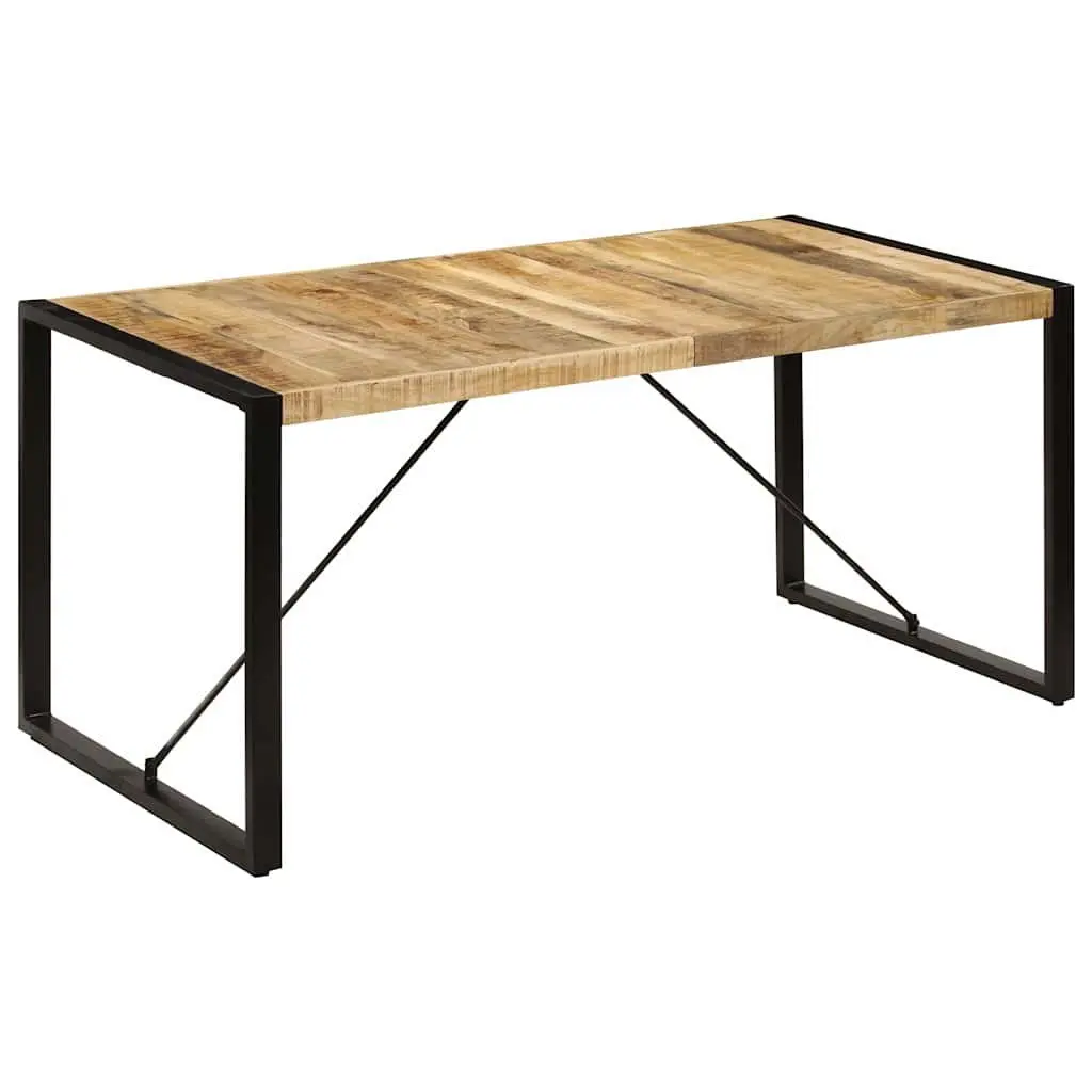 Dining Table Kitchen 160x80x75cm Solid Mango Wood Industrial Brown