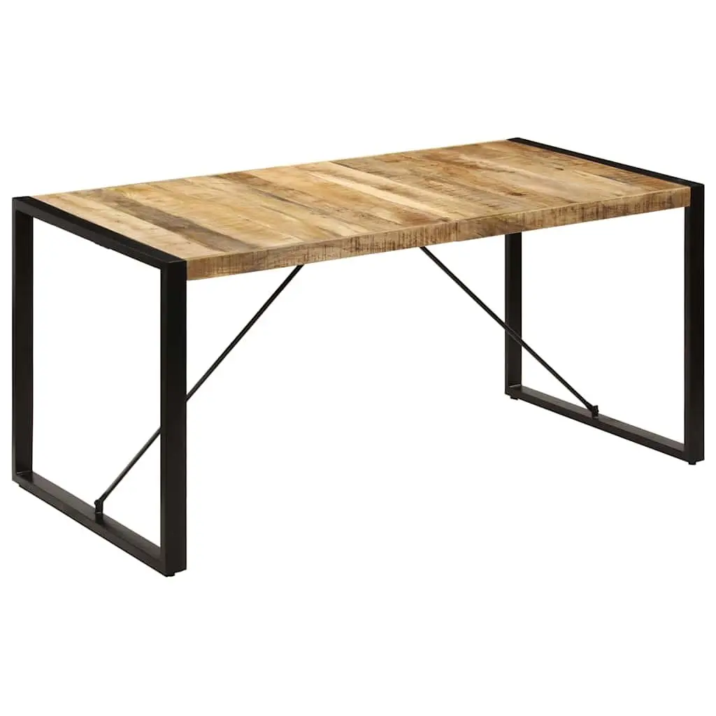 Dining Table Kitchen 160x80x75cm Solid Mango Wood Industrial Brown