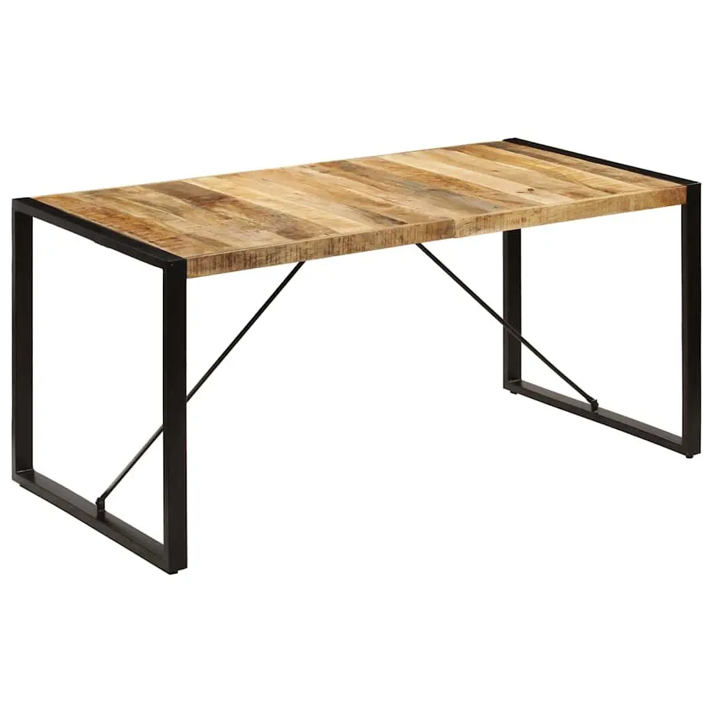Dining Table Kitchen 160x80x75cm Solid Mango Wood Industrial Brown
