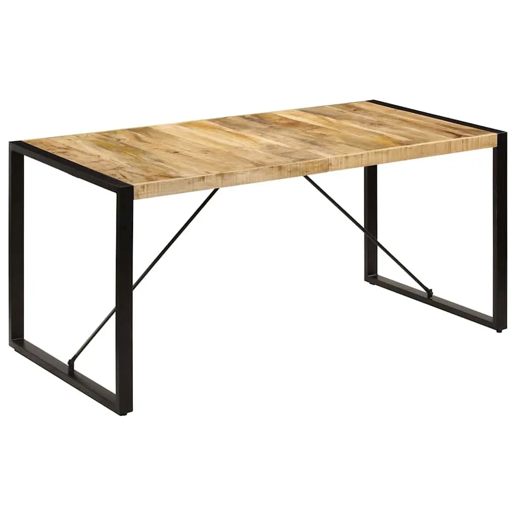 Dining Table Kitchen 160x80x75cm Solid Mango Wood Industrial Brown