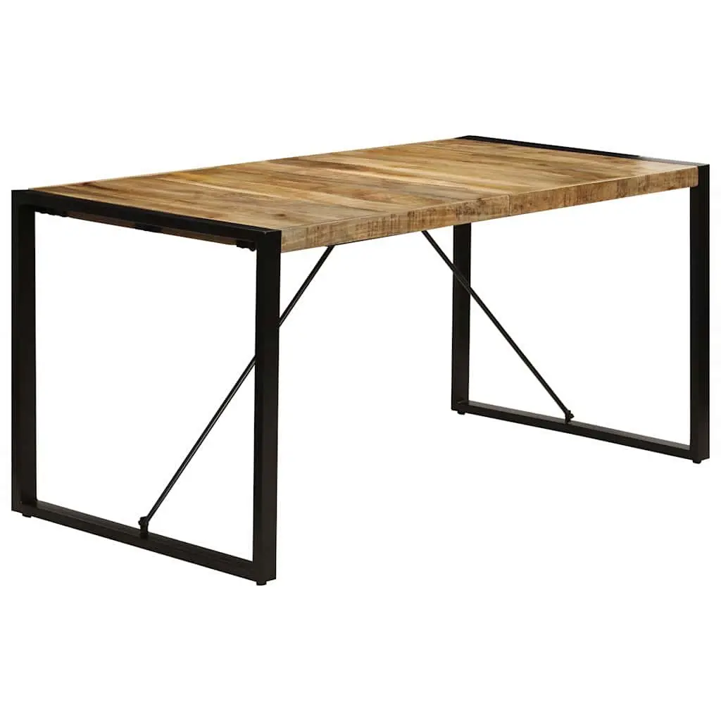 Dining Table Kitchen 160x80x75cm Solid Mango Wood Industrial Brown