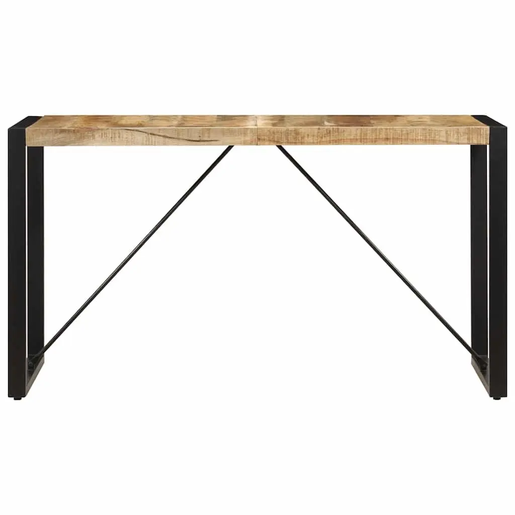 Dining Table 140x70x75cm Solid Mango Wood Industrial Kitchen Furniture Brown