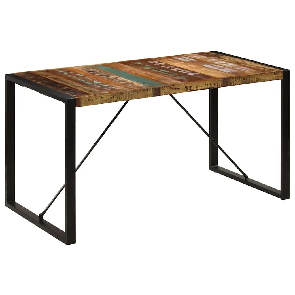 Dining Table Kitchen 140x70x75 cm Solid Reclaimed Wood Rustic