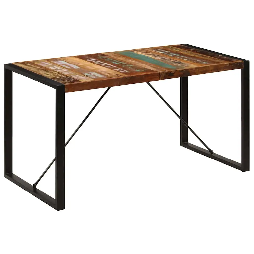 Dining Table Kitchen 140x70x75 cm Solid Reclaimed Wood Rustic