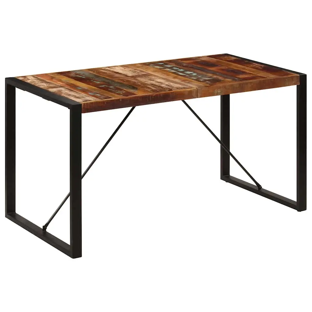 Dining Table Kitchen 140x70x75 cm Solid Reclaimed Wood Rustic