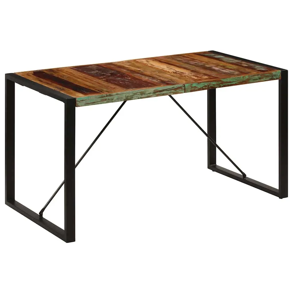 Dining Table Kitchen 140x70x75 cm Solid Reclaimed Wood Rustic