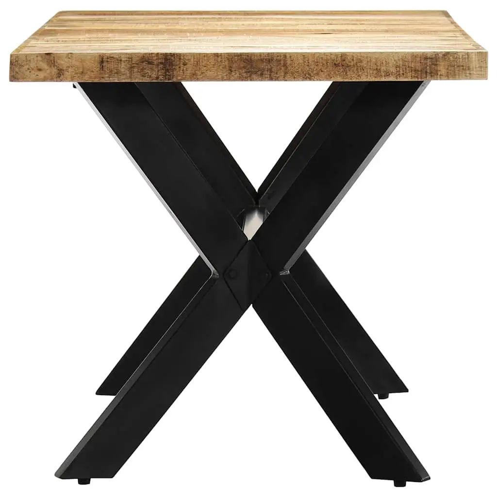 Dining Table Kitchen 160x80x75 cm Solid Rough Mango Wood Industrial Style