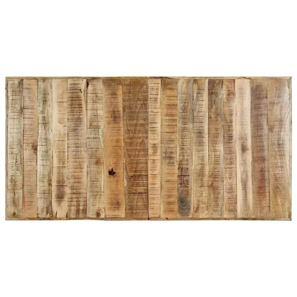 Dining Table Kitchen 160x80x75 cm Solid Rough Mango Wood Industrial Style