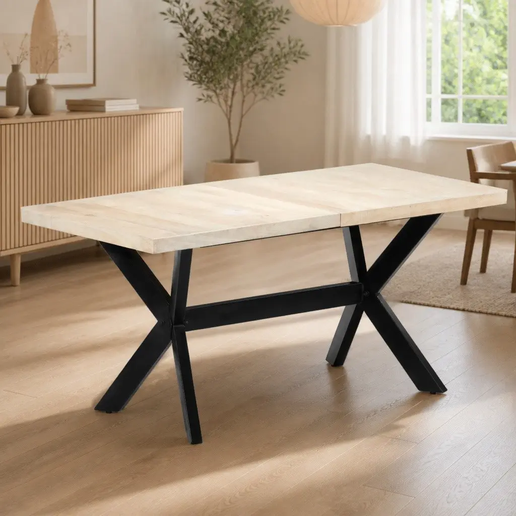Dining Table White 160x80x75 cm Solid Mango Wood Kitchen Furniture