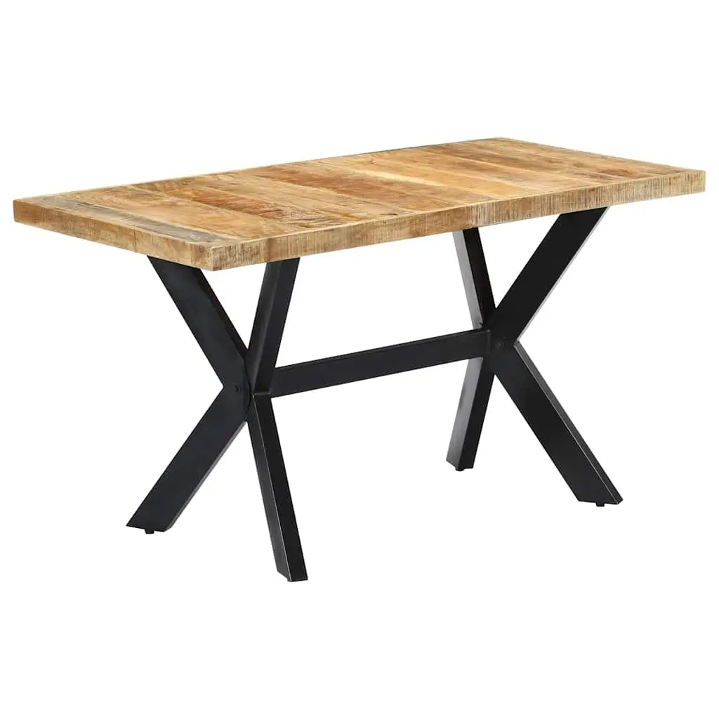 Dining Table 140x70x75 cm Solid Mango Wood Kitchen Furniture Industrial Style