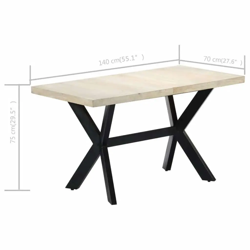 Dining Table Kitchen Dining Room 140x70x75cm Solid Mango Wood